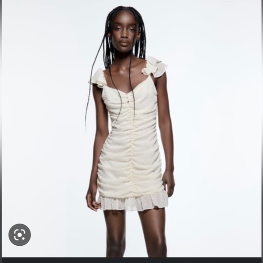 Zara Swiss dot draped dress - Picture 3 of 6